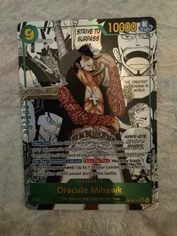 Dracule Mihawk Alt Art Manga Azure Sea's Seven One Piece OP14-119 English - Image 1