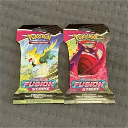 2 Pokemon Sword & Shield Fusion Strike Booster Packs TCG Cards - Image 1