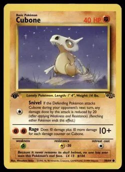 Pokemon TCG Pokemon Jungle #50/64 Cubone 1st Edition NM - Image 1