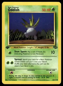 Pokemon TCG Jungle 1st Edition #58/64 Oddish LP+ - Image 1