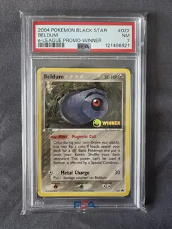 PSA 7 Beldum e-Leauge Promo Winner Pokemon TCG 2004 Black Star Promo Graded - Image 1