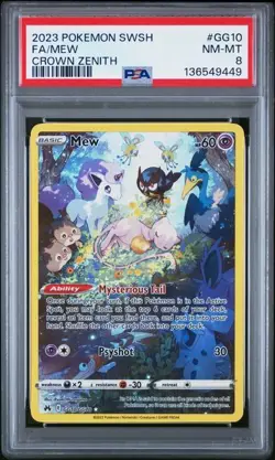 2023 Pokemon Mew Crown Zenith GG10/GG70 PSA 8 - Image 1