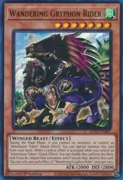 Yugioh! Wandering Gryphon Rider - MP23-EN267 - Ultra Rare - 1st Edition Near Min - Image 1