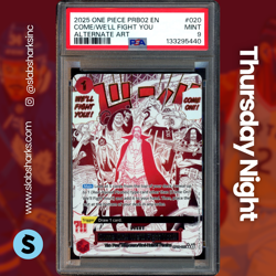 2025 ONE PIECE PRB02 EN #OP09-020 COME ON WE'LL FIGHT YOU ALTERNATE ART PSA 9 - Image 1