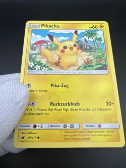 Pikachu 30/111 Common Pokemon TCG Aufziehen der Sturmrote CIN 2017 NM Deutsch - Image 3