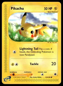 2002 E-CARD - EXPEDITION PIKACHU BASIC/COMMON #124 - Image 1