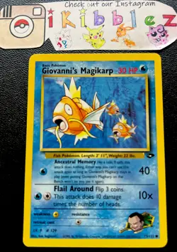 Giovanni’s Magikarp 73/132 Vintage WoTC Pokemon Card. Free Tracked Shipping. LP - Image 1