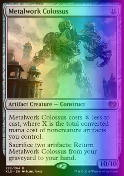MTG Magic the Gathering Metalwork Colossus (222/291) Kaladesh LP FOIL - Image 1
