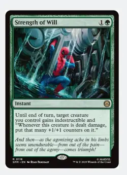Strength of Will (FOIL) MTG Marvel SPM | Green Indestructible Counters Rare | NM - Image 1