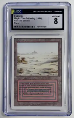 Badlands Revised Reserved List Dual Land CGC 8 NM Vintage Magic MTG - Image 1