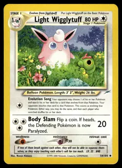 2002 NEO - DESTINY LIGHT WIGGLYTUFF STAGE 1/UNCOMMON #54 - Image 1