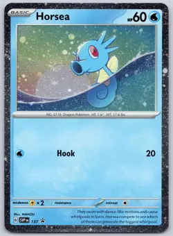 Horsea Cosmo Holo SVP137 (LP) - Scarlet & Violet Black Star Promo - Pokemon TCG - Image 1