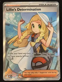 Lillie's Determination 169/132 Secret Rare Pokemon Mega Evolution Full Art NM - Image 1