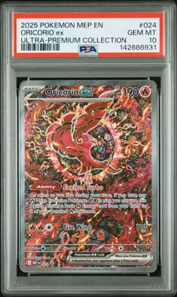 2025 POKEMON MEP EN-ME BLACK STAR PROMO #024 ORICORIO EX PSA 10 - Image 1