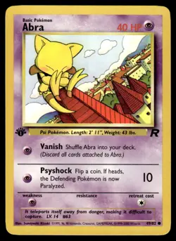 Pokemon TCG Team Rocket 1st Edition #49/82 Abra LP+ - Image 1