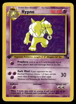 Pokemon TCG Fossil 1st Edition #23/62 Hypno NM - Image 1