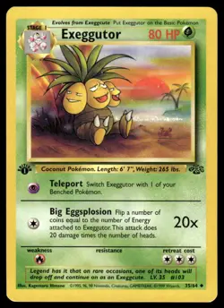 Pokemon TCG Jungle 1st Edition #35/64 Exeggutor LP+ - Image 1