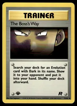 Pokemon TCG Team Rocket 1st Edition #73/82 Boss's Way LP+ - Image 1