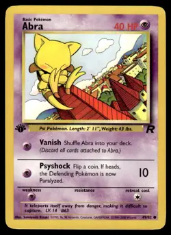 Pokemon TCG Team Rocket 1st Edition #49/82 Abra LP+ - Image 1