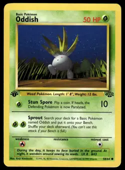 Pokemon TCG Jungle 1st Edition #58/64 Oddish LP+ - Image 1