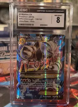 2015 Pokemon Breakthrough M Mewtwo Ex Ultra Rare Holo #159 CGC 8 NM/Mint - Image 3
