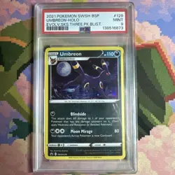 2021 Pokemon Umbreon Holo Evolving Skies SWSH129 Black Star Promo PSA 9 - Image 1