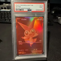 2025 POKEMON WHT EN-WHITE FLARE #172 VICTINI BLACK WHITE RARE PSA 9 - Image 1
