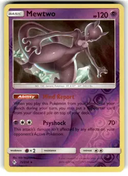Pokemon TCG Mewtwo Reverse Holo Rare 75/214 Unbroken Bonds NM - Image 1
