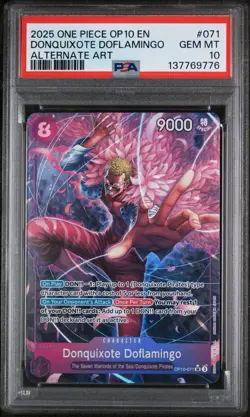 2025 ONE PIECE ROYAL BLOOD #071 DONQUIXOTE DOFLAMINGO ALT ART PSA GEM MINT 10 - Image 1