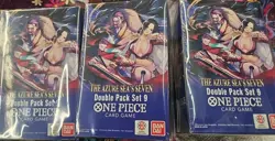 One Piece TCG: Double Pack Set 9 The Azure Sea's Seven - FACTORY SEALED! 3 Lot - Image 2