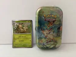 Pokemon Scarlet & Violet Prismatic Evolutions Mini Tin - Leafeon Factory Sealed - Image 1