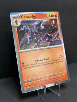 Pokemon Ceruledge Phantasmal Flames PreRelease STAFF Promo 014 Holo NM - Image 2