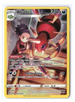 Pokemon Ariados TG09/TG30 Brilliant Stars Sword & Shield Trainer Gallery NM - Image 1
