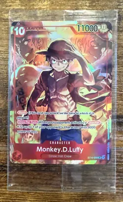 One Piece Monkey.D.Luffy ST10-006 SR Super Rare Sealed Promo Card English Mint - Image 1