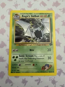 Koga's Golbat 46/132 Gym Challenge Pokemon Card NM Vintage - Image 1