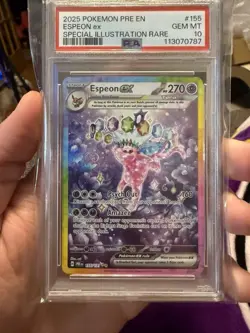 2025 Pokemon Prismatic Evolutions PRE Espeon EX #155/131 SIR PSA 10 Gem Mint - Image 1