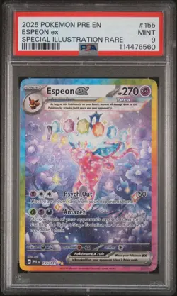 Espeon EX 2025 Pokemon PRE Prismatic Evolutions SIR 155/131 PSA 9 Mint - Image 1