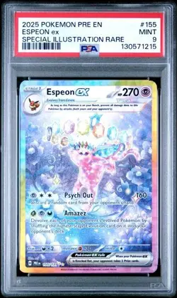 Pokemon TCG Espeon EX Prismatic Evolutions SIR Holo Card 155/131 PSA 9 - Image 1