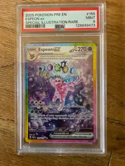 Espeon Ex 2025 Pokemon SV Prismatic Evolutions SIR - PRE EN #155 PSA 9 Mint - Image 1