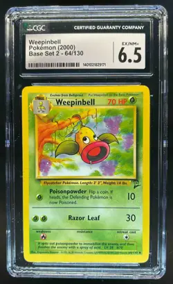 2000 Pokemon Set 2 Weepinbell #64/130 CGC 6.5 - Image 1