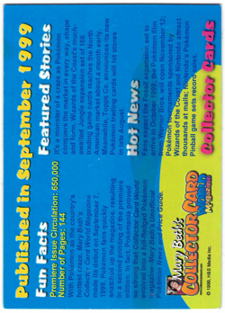 1999 Mary Beth's Collector Card World Lenticular Covers Pikachu Pokemon Card - Image 2