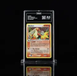 2003 Pokemon Ruby & Sapphire Blaziken 3/109 EX Battle Stadium Holo TAG 8.5 - Image 1