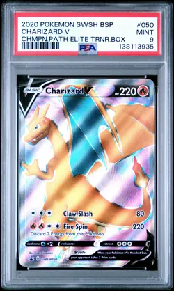2020 Pokemon Swsh Black Star Promo #050 Charizard V PSA9 - Image 1