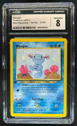 2001 Pokemon Neo Discovery 1st Edition Wooper #71/75 CGC 8 - Image 1