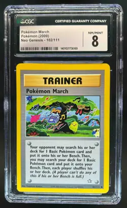 2000 Pokemon Neo Genesis Pokemon March #102/111 CGC 8 - Image 1