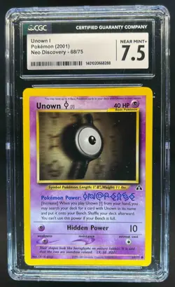 2001 Pokemon Neo Discovery Unown I #68/75 CGC 7.5 - Image 1