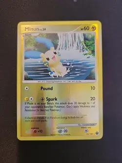 Pokemon Minun 25/100 Majestic Dawn Reverse Holofoil MP Condition - Image 1