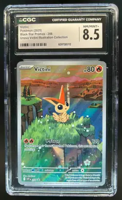2023-25 Pokemon SV Black Star Promos SVP EN Victini #208 CGC 8.5 - Image 1