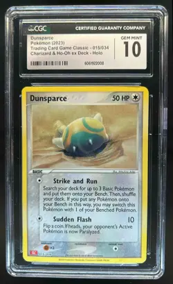 2023 Pokemon Classic Dunsparce Charizard & Ho Oh ex Deck #015/034 CGC 10 - Image 1