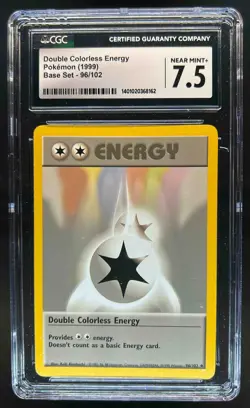 1999 Pokemon Unlimited Double Colorless Energy Uncommon #96/102 CGC 7.5 - Image 1